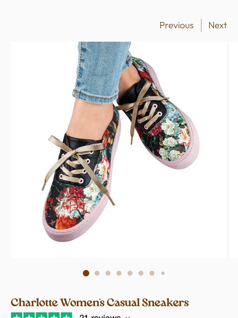 Hot Chocolate Charlotte Floral Sneakers
